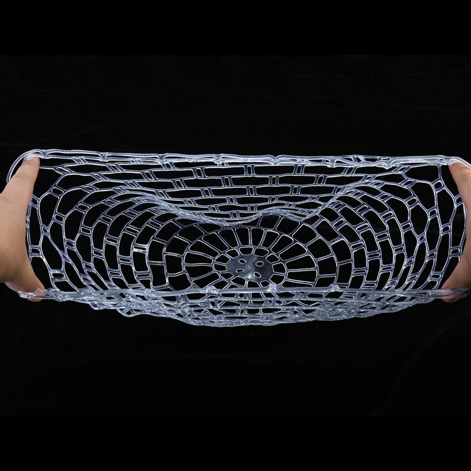 EBTOOLS Depth 11inch Rubber Fly Fishing Net Replacement, Large Size, Clear Rubber Mesh, Fish Friendly