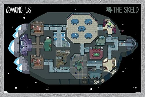 Miniatura 6 de Trends International Among Us-Skeld - Póster de pared con mapa, 21.7 x 33.9in, póster de alta calidad y paquete de montaje