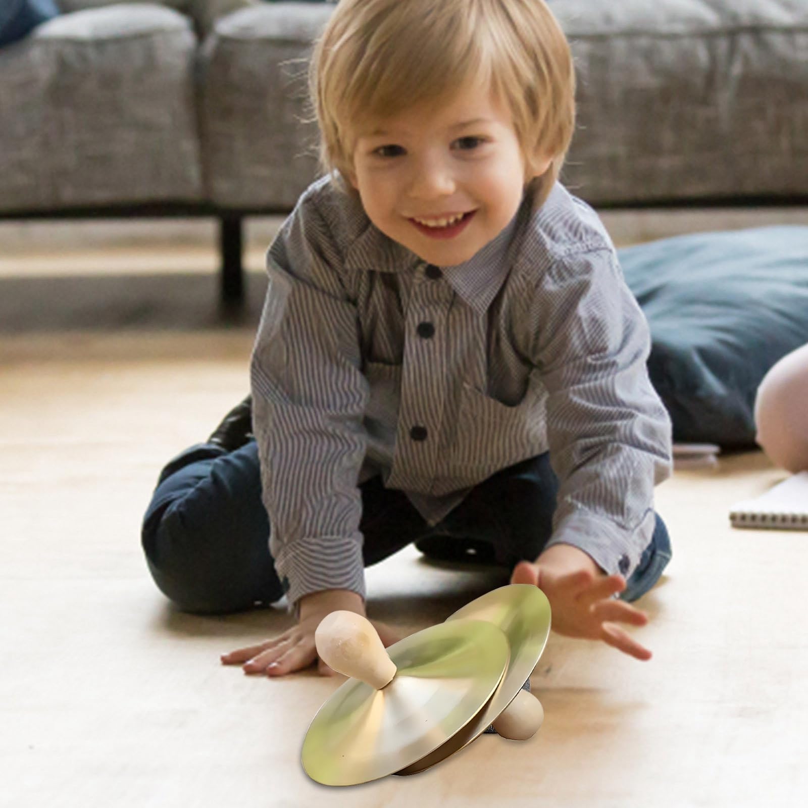 1 Pair Fine Polished Finger Cymbals for Kids, 3.5