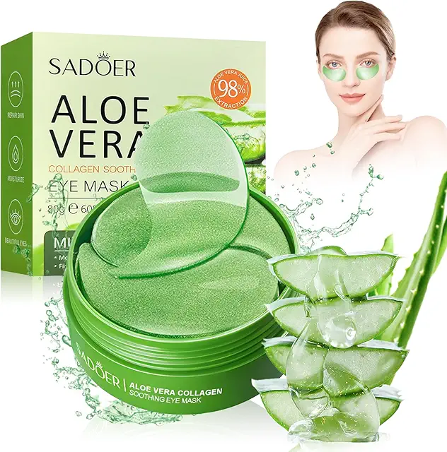 Masque Yeux Collagène Aloe Vera 30 Paires - Hydratant, Anti-Cernes, Rafraîchissant