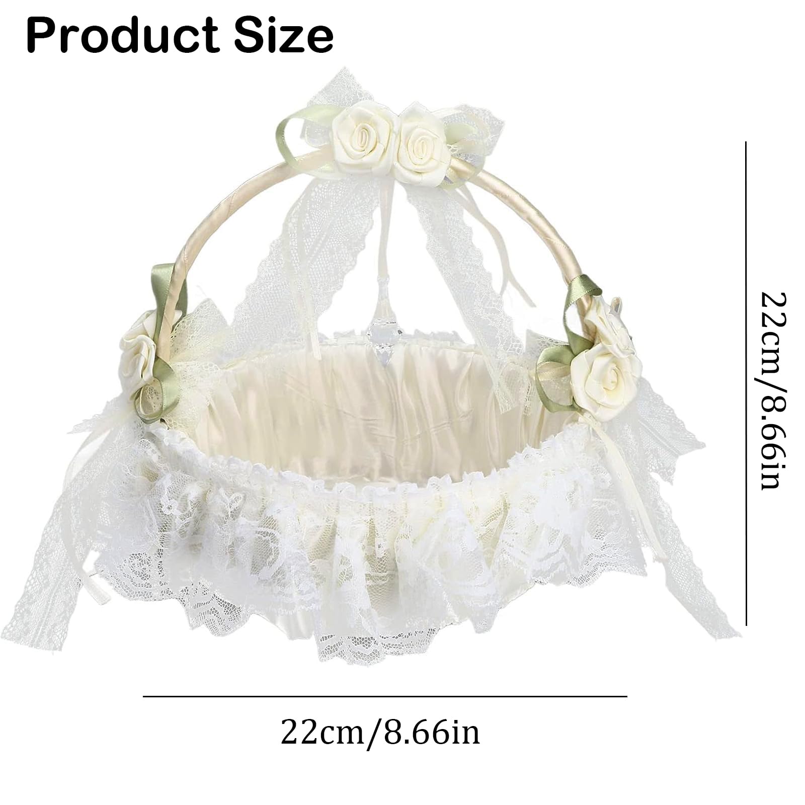 Cestini per Matrimoni, Cesto Matrimonio, Cestini da Matrimonio, Accessorio Indispensabile per i Matrimoni, Ottimo Regalo per Damigelle o Fioristi (Bianco Sporco)