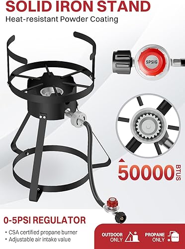 Miniatura 2 de Freidora de pavo de acero inoxidable de 30 cuartos de galón  Caldera de mariscos y cangrejos  Cesta y cubierta de agua incluidas  Quemador de