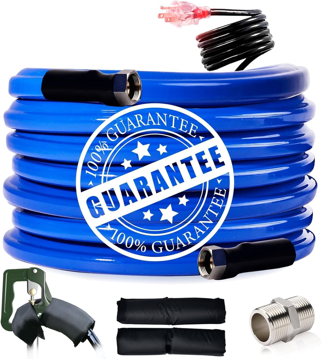 100ft heated water hose for rv,-45 ? anti-freezing heated drinking water hose?electrically heated hose of rv accessories?rv freshwater hoses with fittings