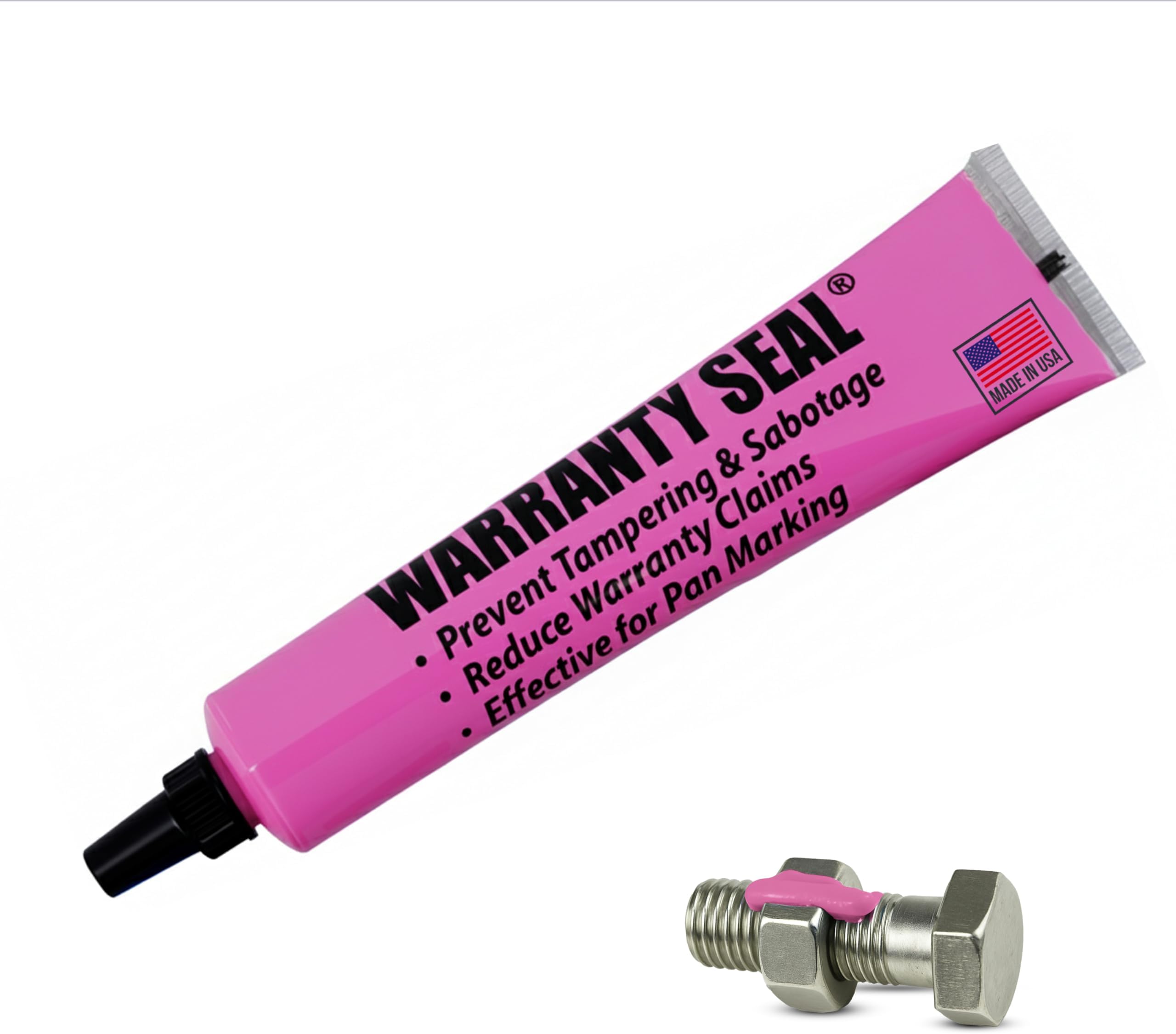 Pink Torque Seal - Tamper Proof Cross Check Repair & Maintenance Warranty Torque Marker - 1.8 Oz Squeeze Tube Indicator for Bolts & Fasteners - Made in USA