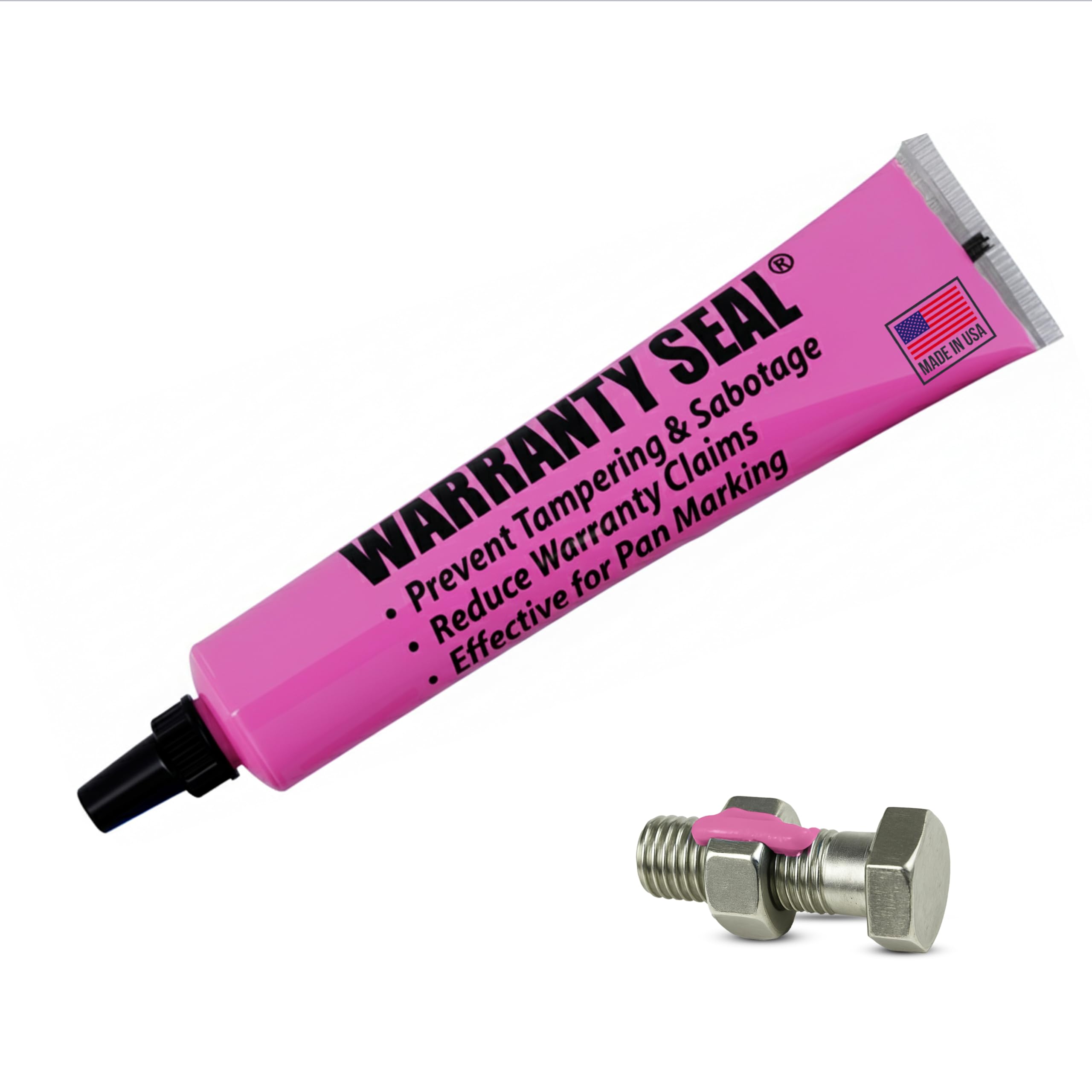 Pink Tamper Proof Cross Check Repair & Maintenance Warranty Seal 1.8 Oz Squeeze Tube Paint Marker - 1 Tube