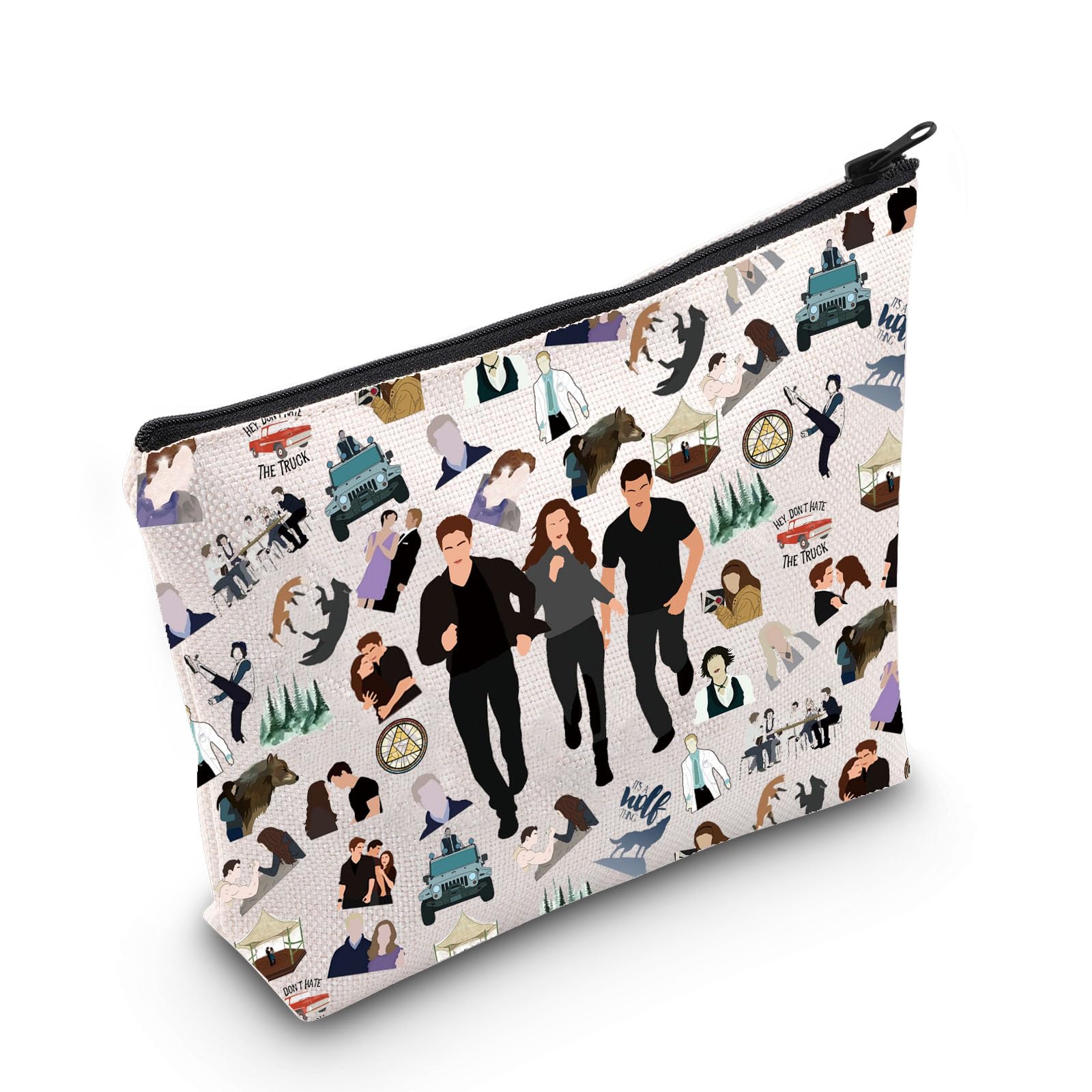 WZMPA Edward Cullen Cosmetic Bag Edward Cullen & Bella Swan Fans Gift Movie Character Zipper Pouch Bag Jacob Black Fans Gift