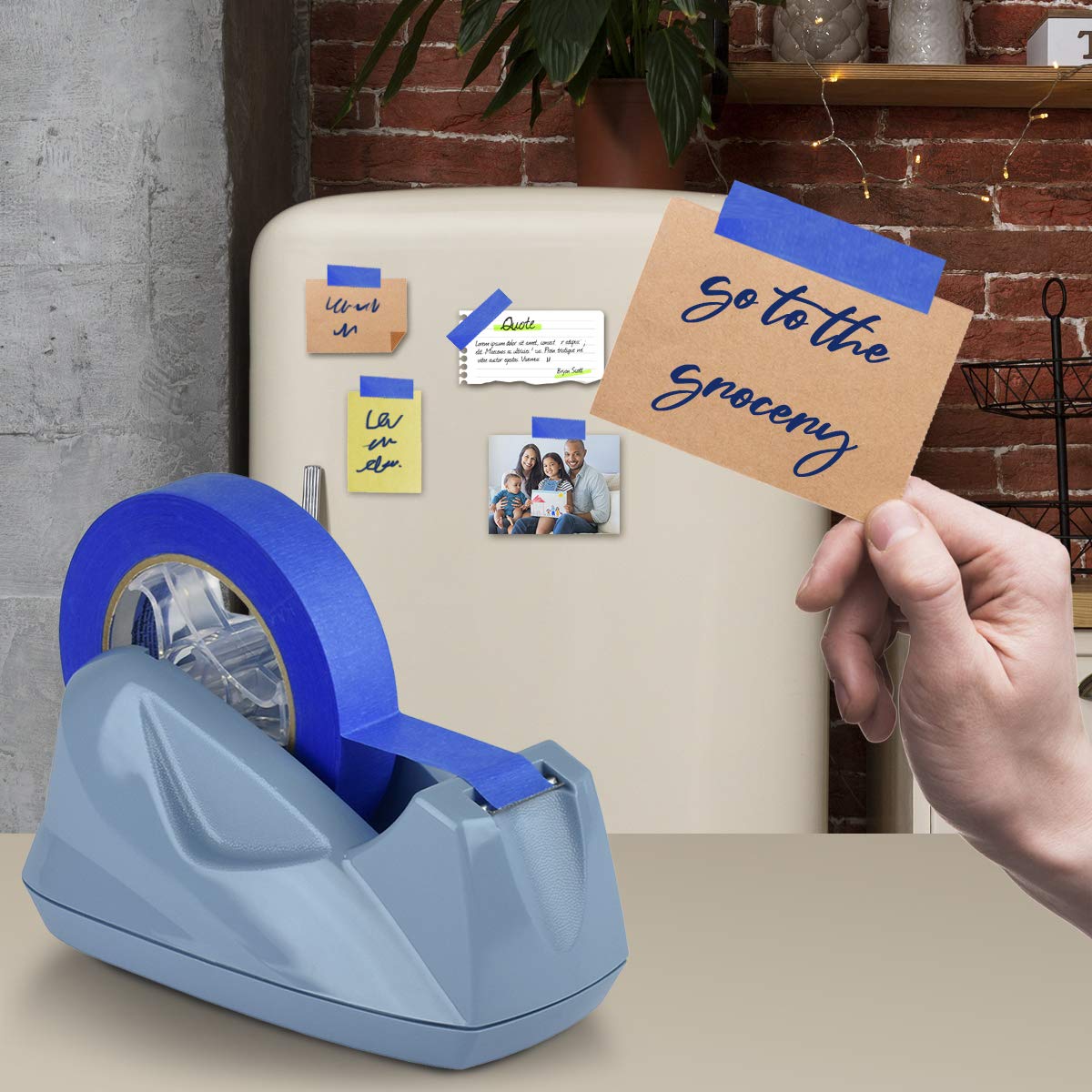 Acrimet Dispenser per Nastro Adesivo Jumbo Premium, Plastica, Antiscivolo (Resistente) (Azzurro)
