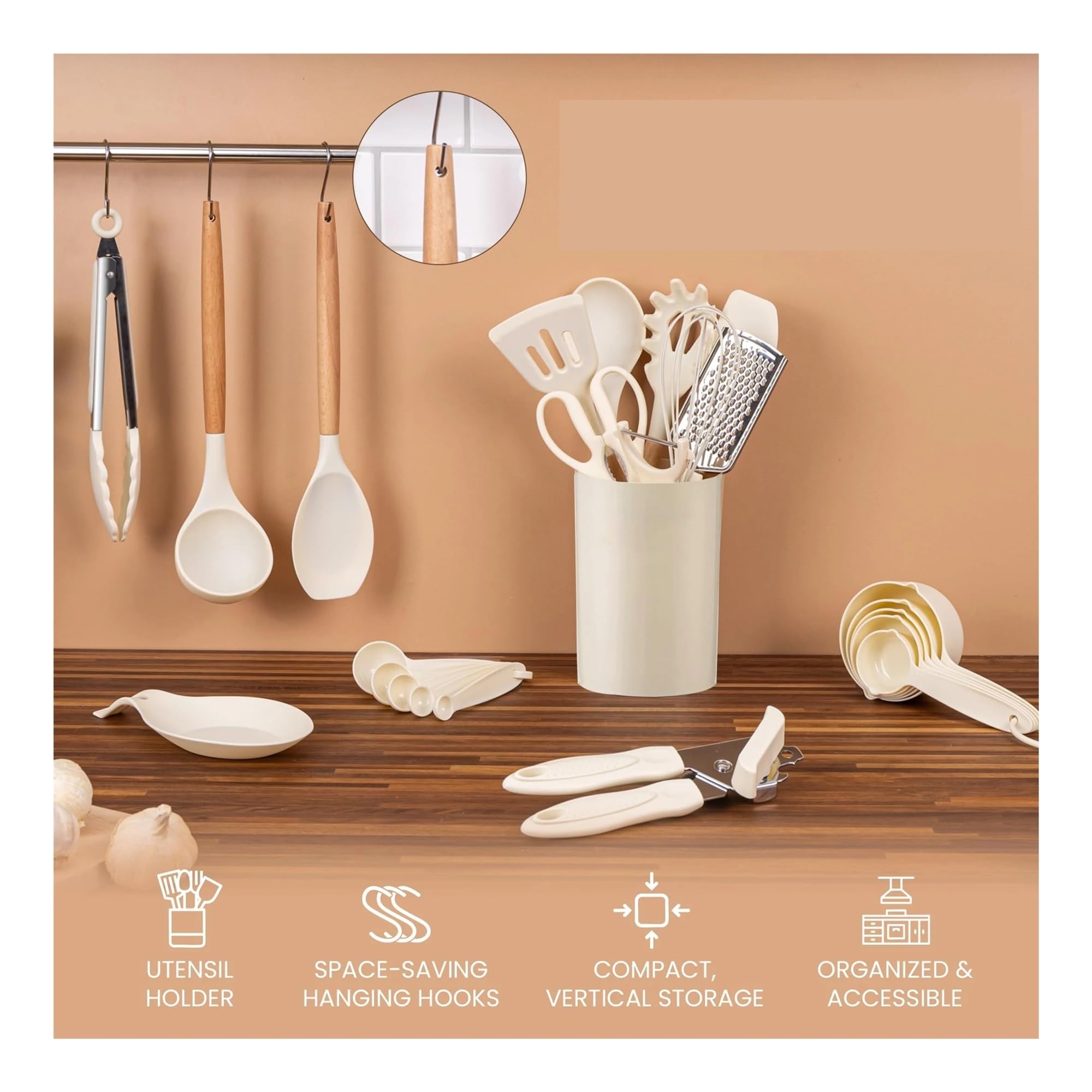 35-teiliges Küchenutensilien-Set, Silikon-Spatel-Set, Spatel, Löffel, Pinsel, Schneebesen, Kochutensilien-Set, Antihaft-Spatel-Set for die Küche Für Braten(Black)