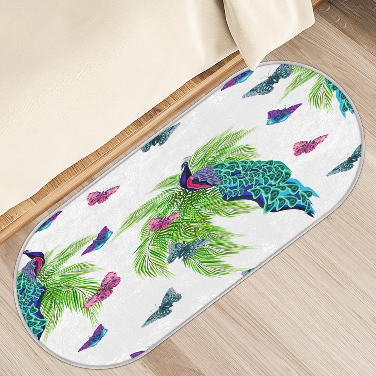 Tapis antidérapant à poils longs TropicalLife, confort moelleux 50x120 cm