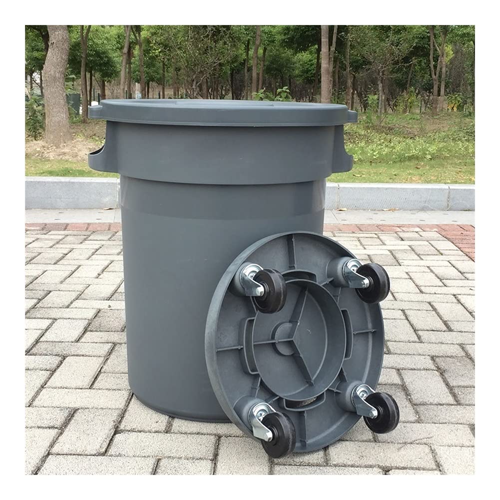 Trash Can with Wheels and Lid Round Garbage Can Large-Capacity