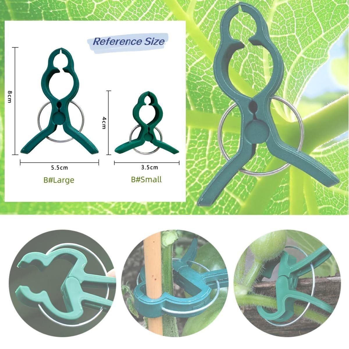 Piccole clip di supporto per piante in plastica sicure per piante rampicanti Clip di fissaggio per pomodori Clip per vite da giardino per traliccio a corda - Clip per piante durevoli e affidabili