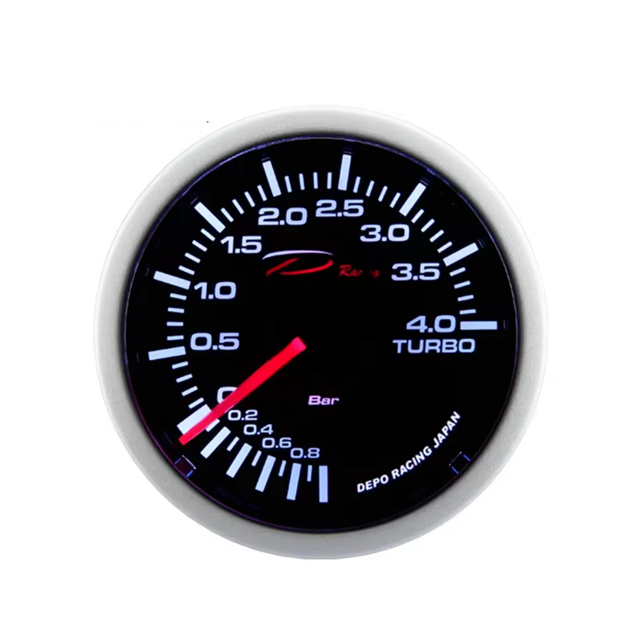 Générique Manometro a pressione turbo da 1 a 4 bar 52 mm universale nero | schermo fumè | silenziatore | con supporto | per veicoli diesel e benzina