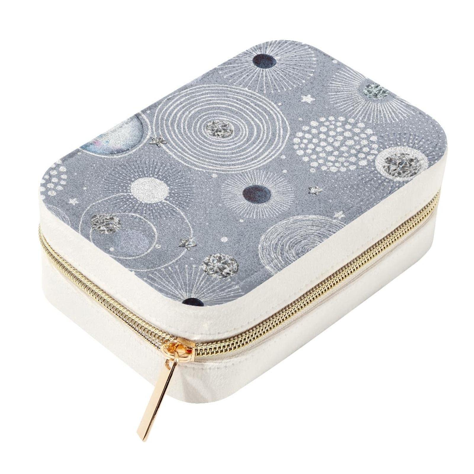 Organizador de joyas de viaje en terciopelo celestial para llevar tus collares sin enredos