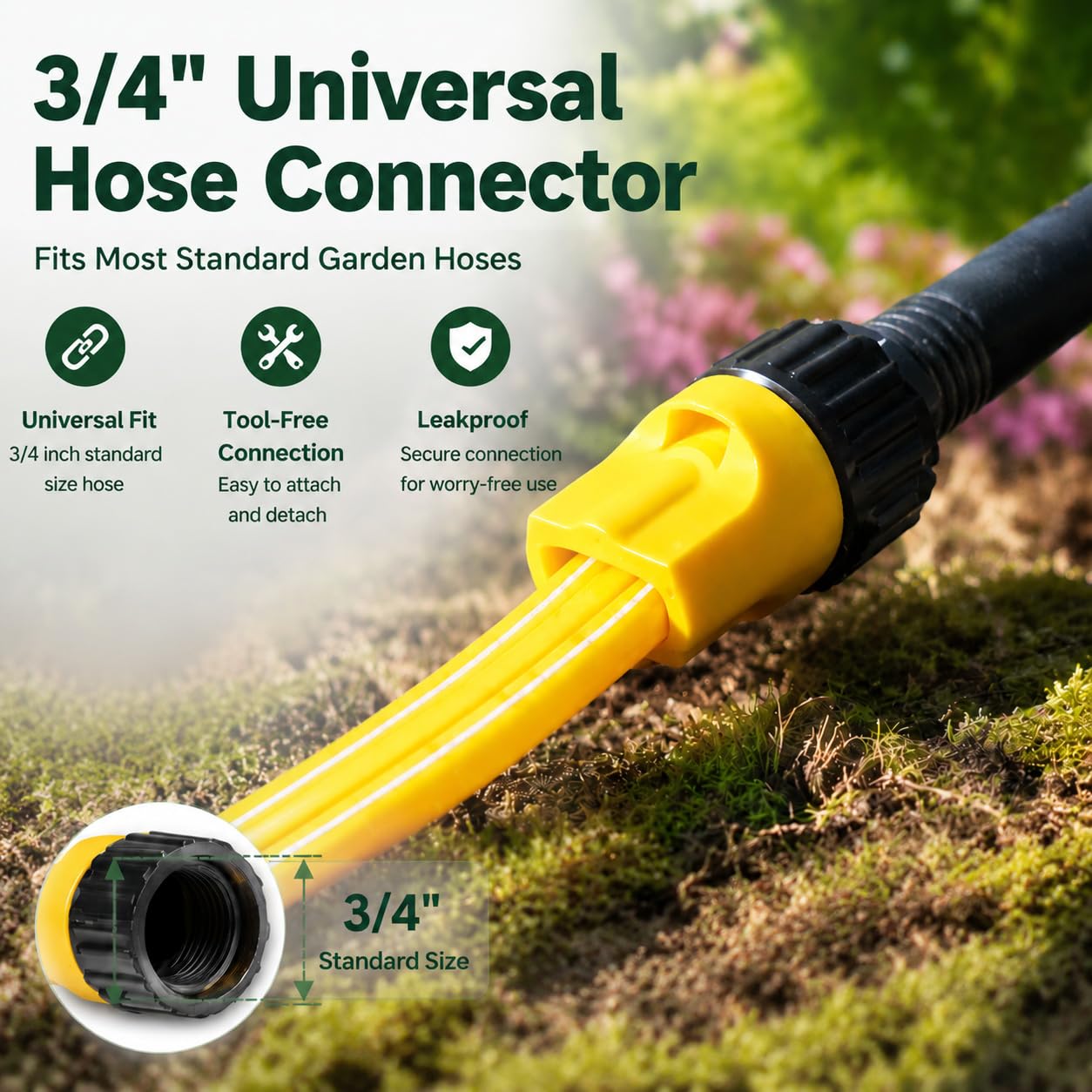 Tubo flessibile per irrigazione da giardino da 4,6 m, confezione da 3 pezzi, per giardino, giardino, irrigazione a goccia (confezione da 3)