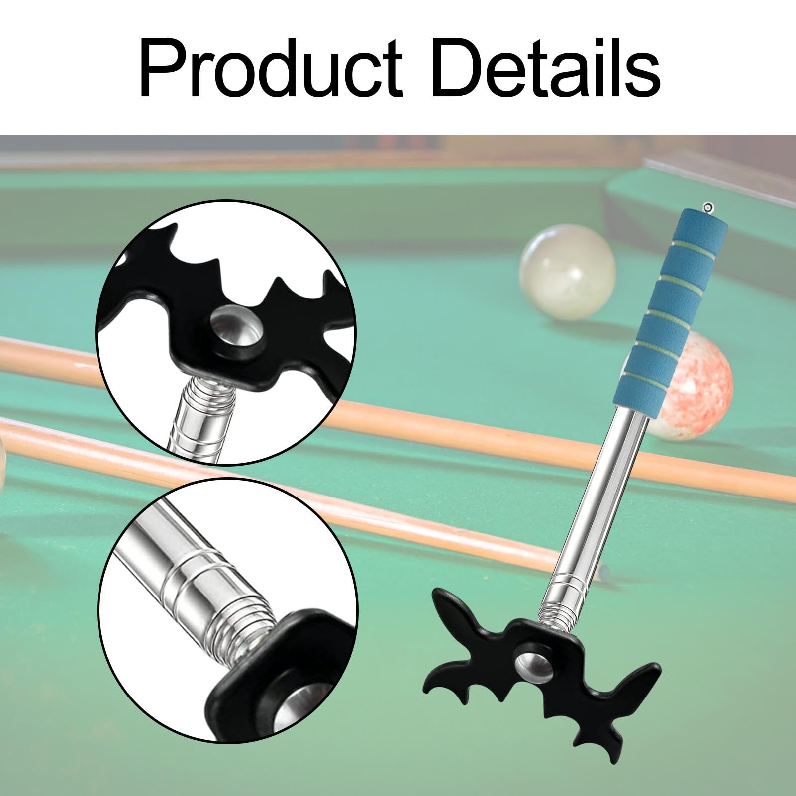 Rockible Punte retráctil Puente Cue Stick Snooker Bridge Rester para Juego de Interior