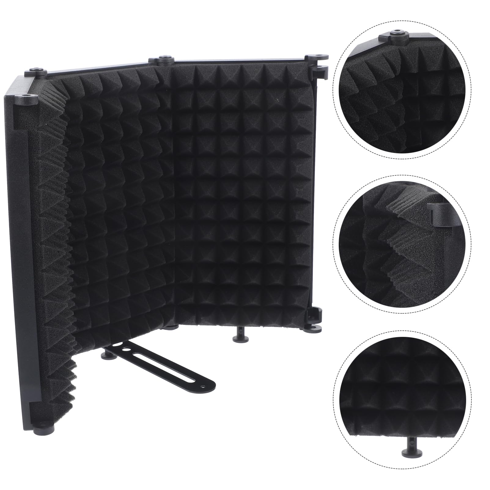 1 juego Filtro Antiviento Plegable para Micrófono Alta Equipamiento de Grabación Portátil para Aislamiento Acústico