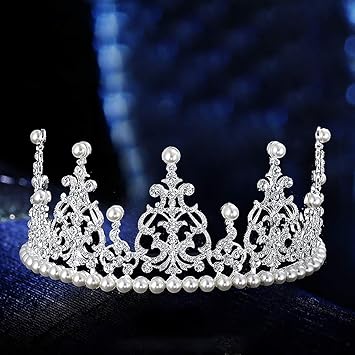 Birthday Crown Wedding Crown Cake Topper Crystal Golds Crown Match for Prom Queen Princess Crown for Costume Headband