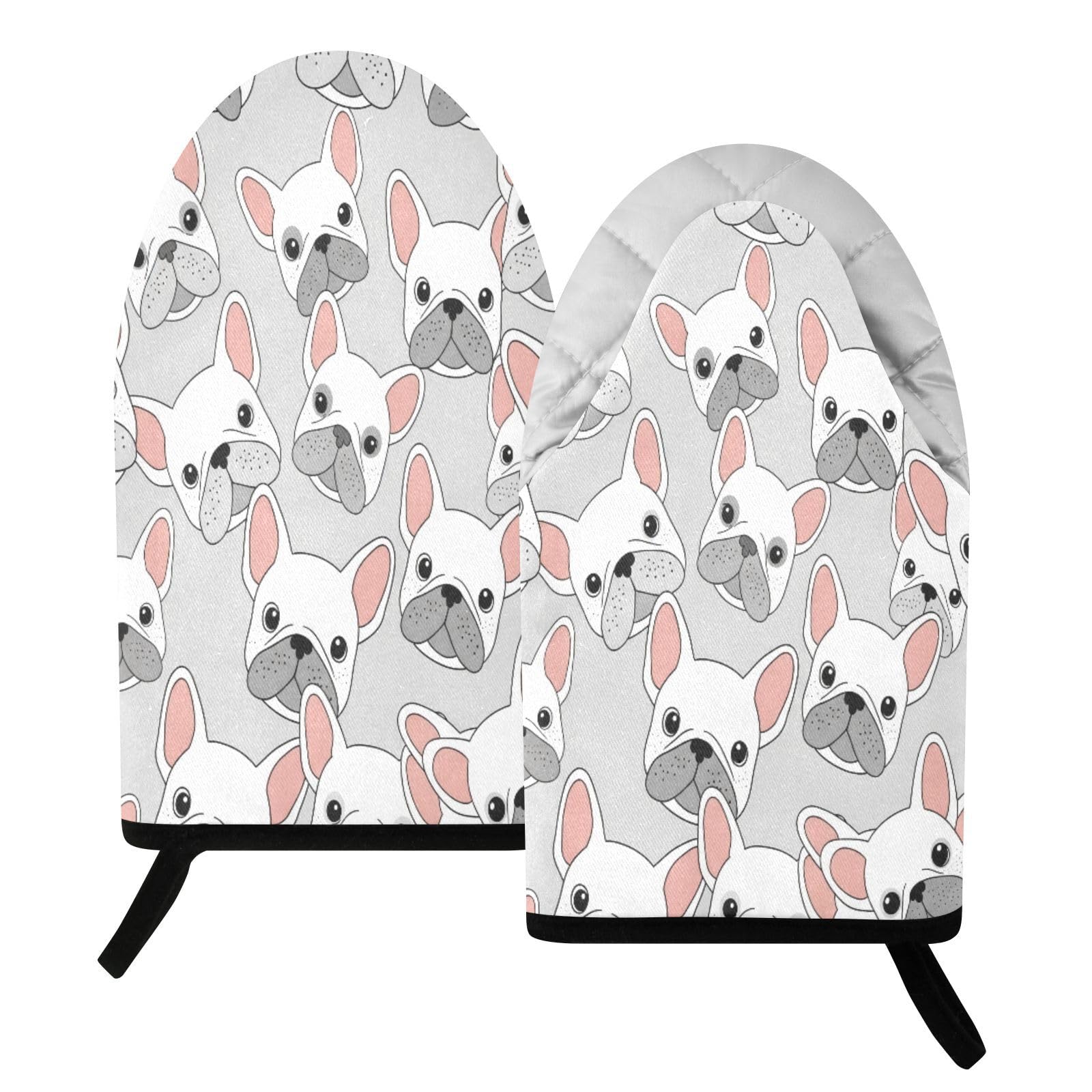 BURSTDDY Cartoon Dog Oven Mitt,Heat Resistant Kitchen Mitts for Cooking