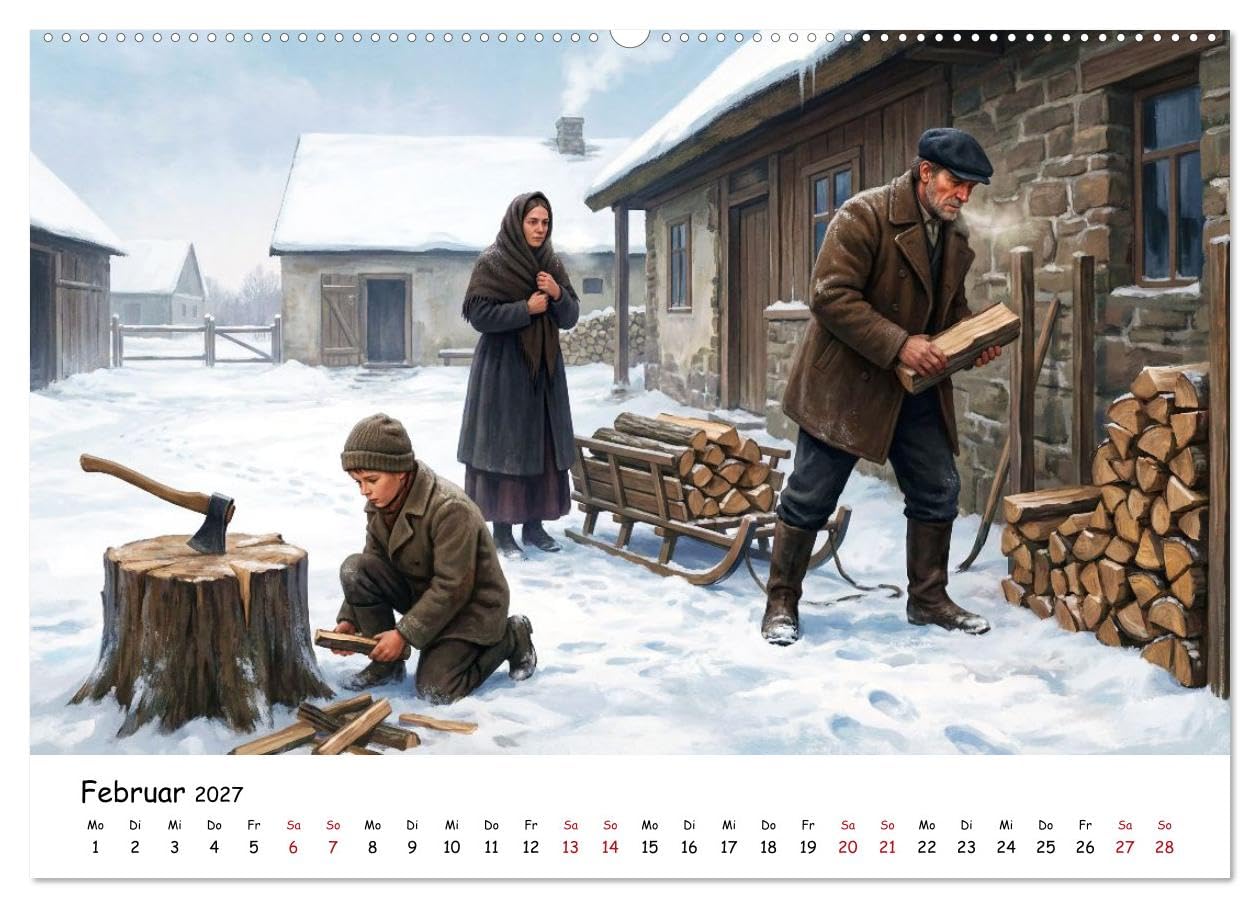 Zwischen Feld und Hof - Landleben vor über hundert Jahren (hochwertiger Premium Wandkalender 2027 DIN A2 quer), Kunstdruck in Hochglanz: Arbeit, Ruhe ... im frühen 20. Jahrhundert. (CALVENDO Kunst)
