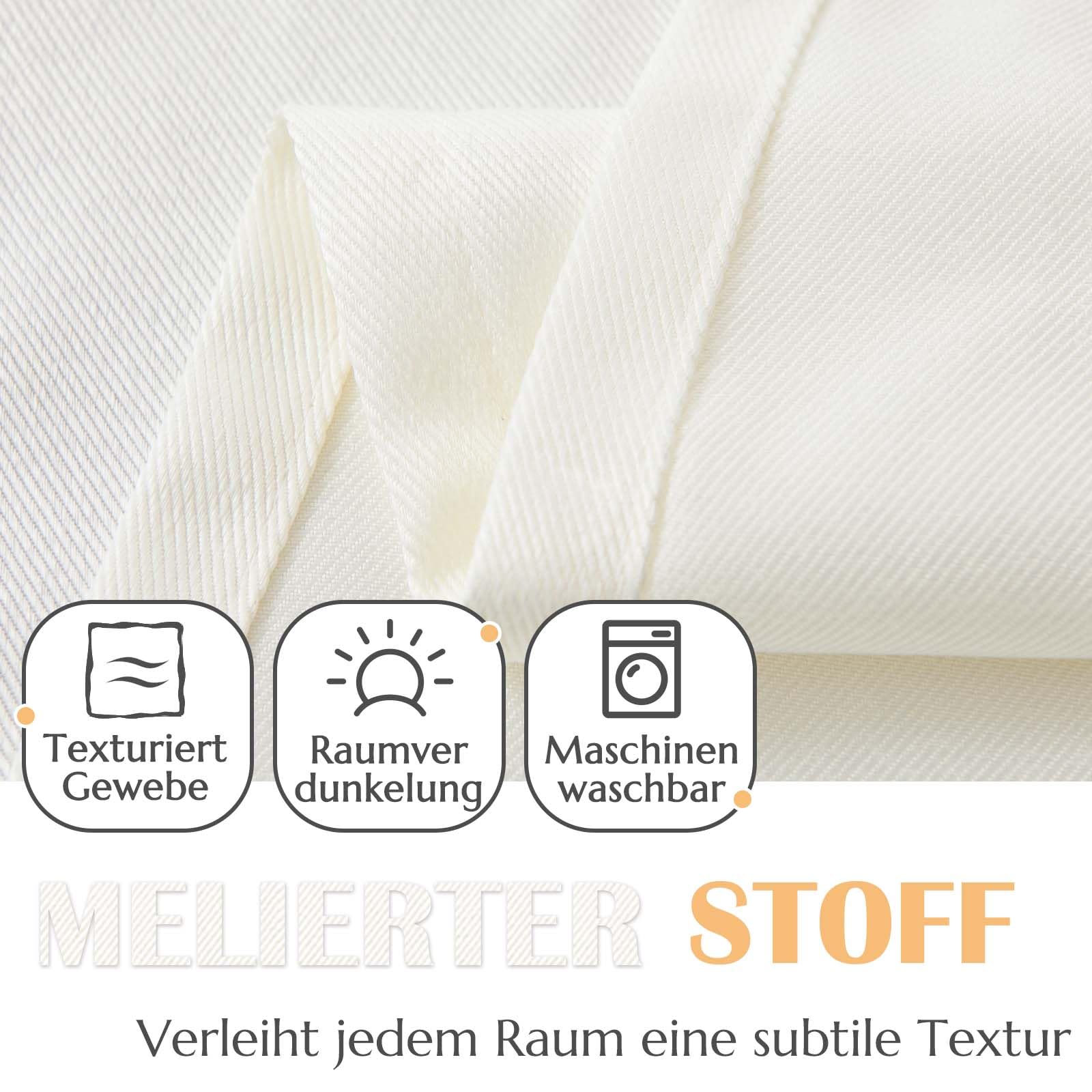 Vangao Weben Scheibengardinen mit Tunnelzug Faux Leinen Bauernhaus Fenster Weiß Vorhang für Wohnzimmer Badezimmerfenster Raum Halbtransparent Verdunkelnd Land Rustikale 1er Set 125Bx40H cm