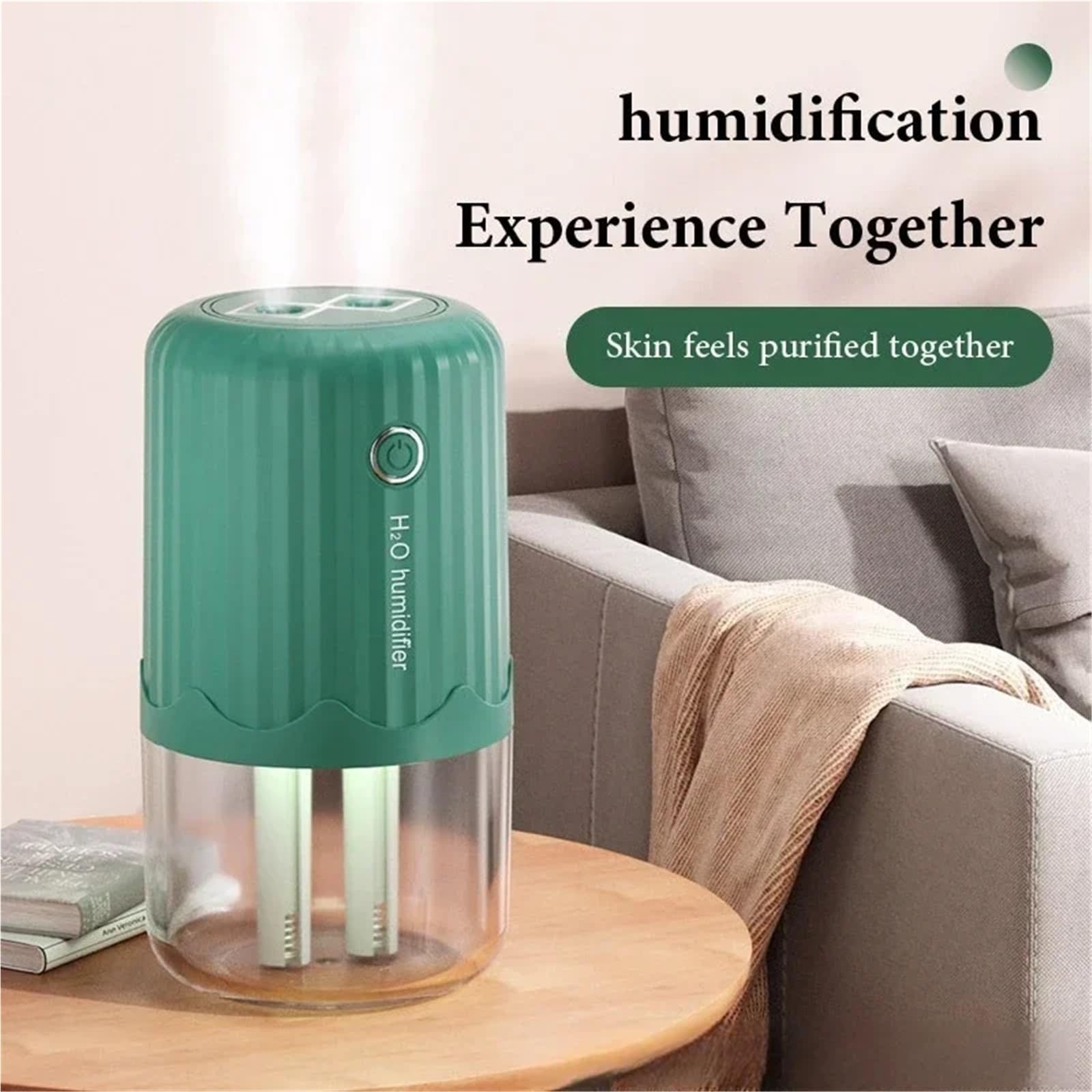 Umidificatore, Umidificatore USB A Doppio Spruzzo Di Grande Capacità, Macchina For Incenso Silenziosa Da Scrivania For Ufficio E Casa, Luce Notturna per Casa e l'ufficio(Purple)