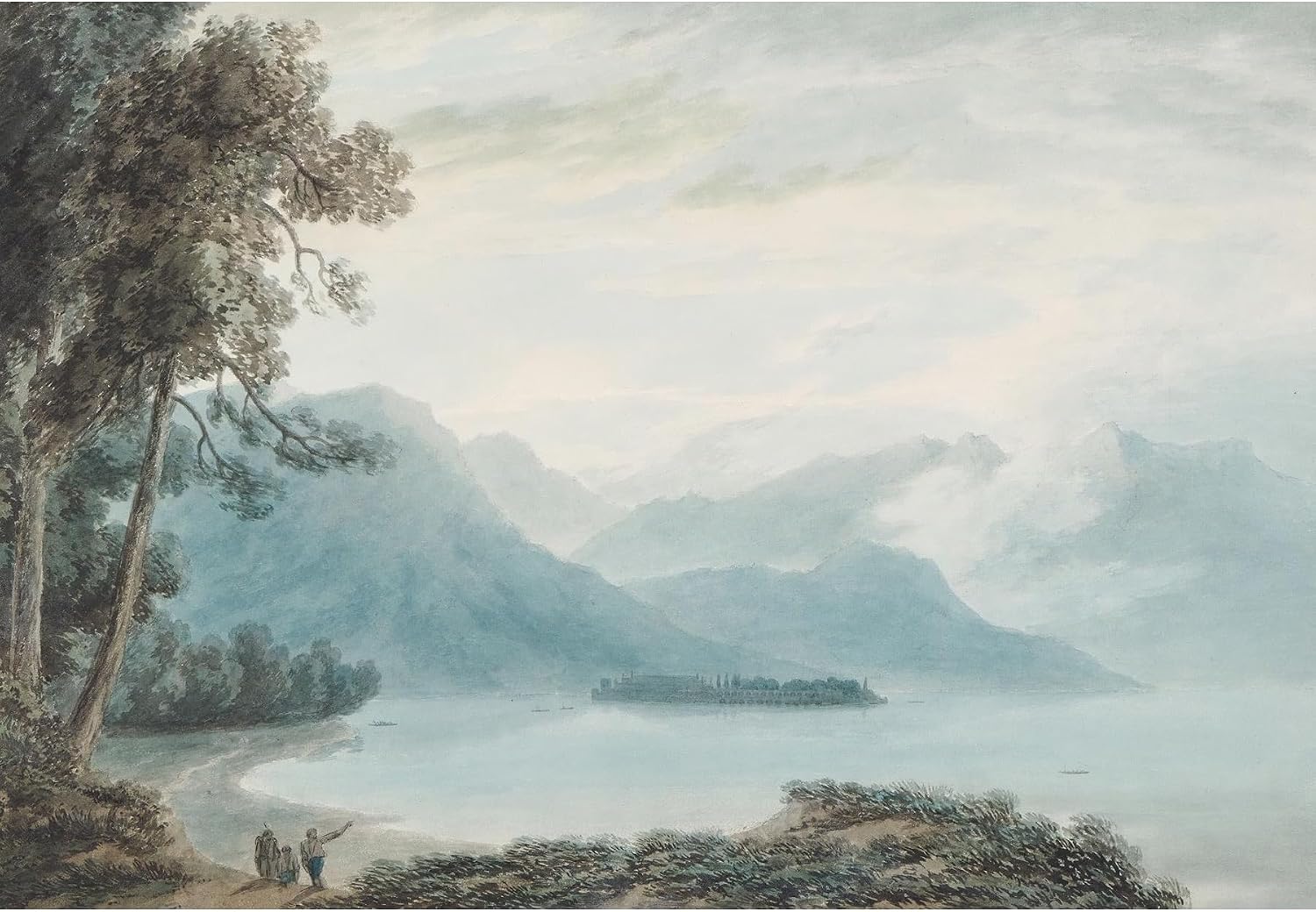 ArtDirect Isola Bella, Lake Maggiore (1783) Unframed Art Print Giclee Poster by John Robert Cozens - Ready for Framing with Customization Sizes 10x7, 14x10, 20x14, 35x24, 48x33 and 60x41 inches