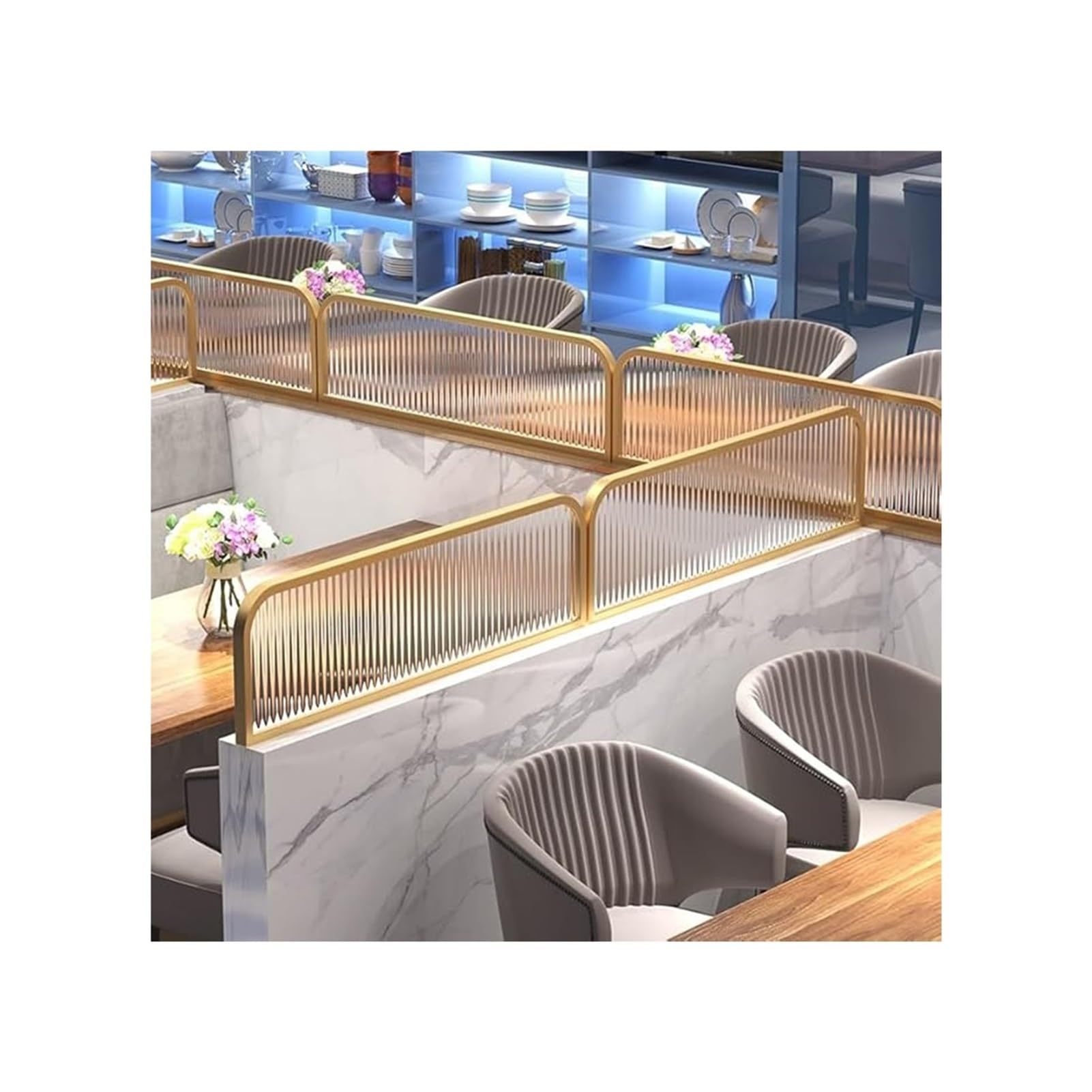 IBOWZ Divisori per Sale da Pranzo, Griglia divisoria per Schermo Decorativo per Ristorante, Divisorio per scrivania da bancone Bar Semi-Privacy, Recinzione con Griglie da 30 cm