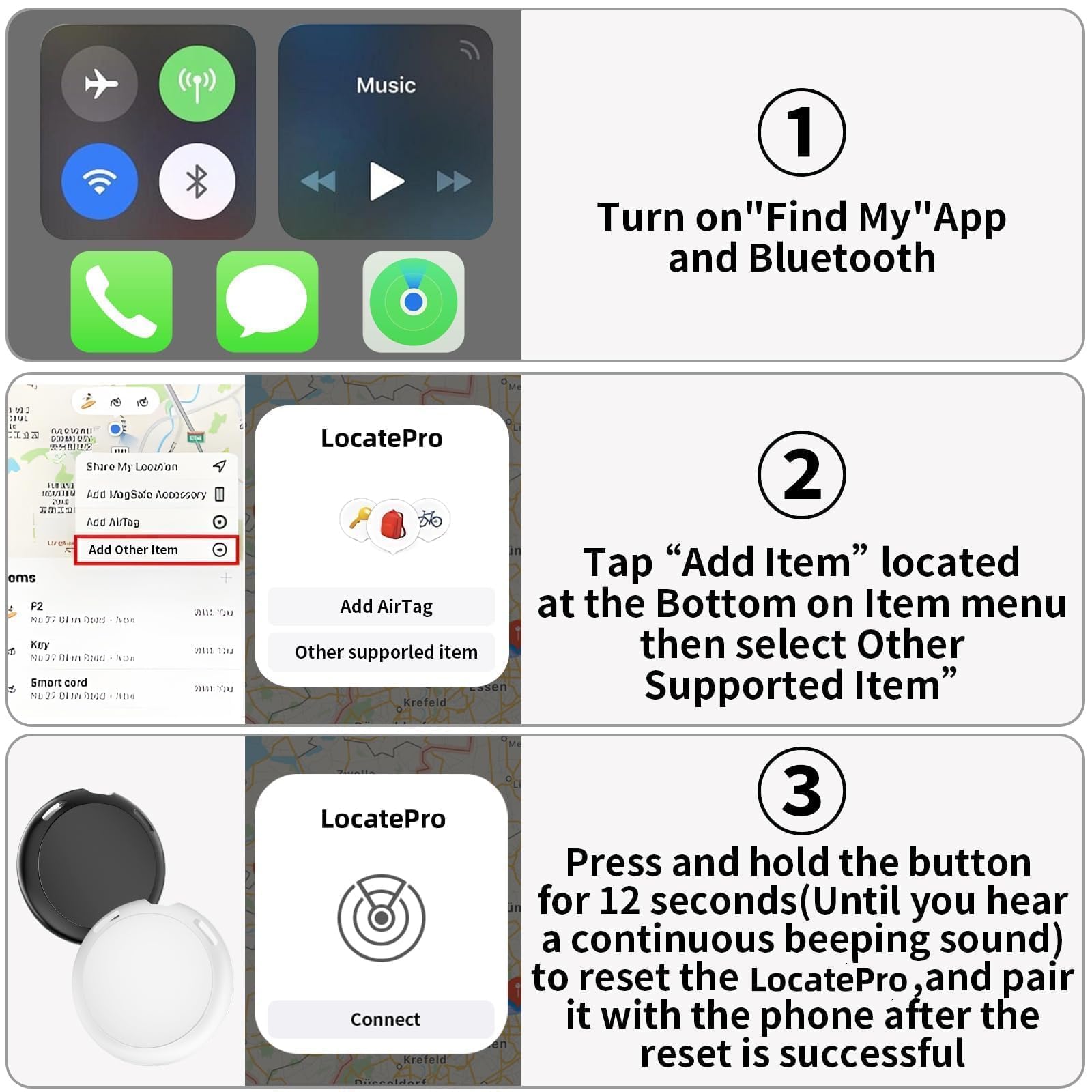 Lot de 2 traceurs GPS pour véhicules fonctionnant avec étui magnétique Find My (iOS uniquement)