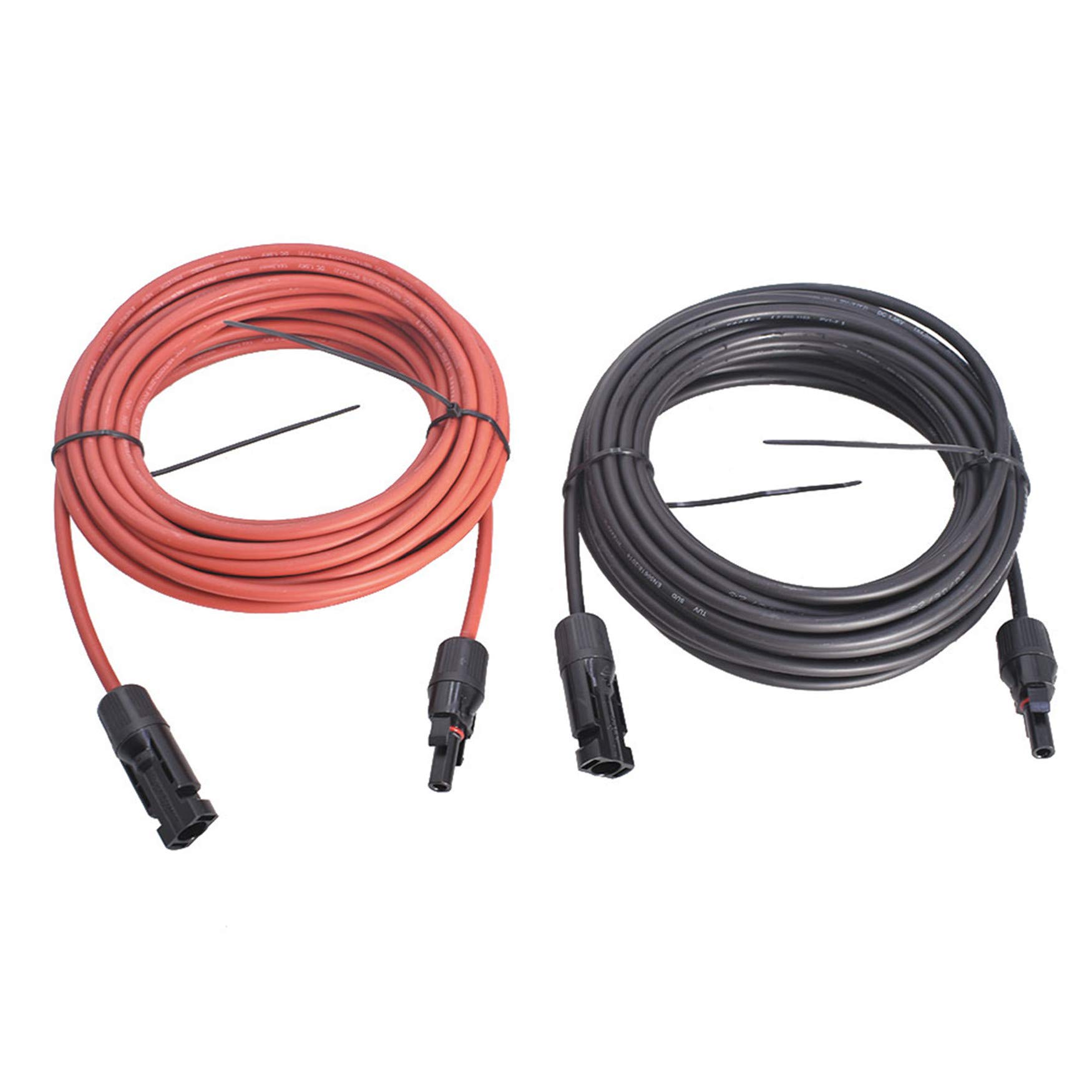WFLNHB - Cavo di prolunga per pannello solare da 12 m, 12 AWG, colore: Nero + Rosso