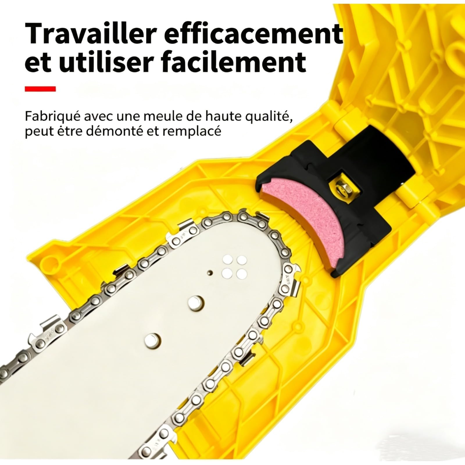 Affût’PRO – Affuteur Chaine Pierre, Chaine Tronçonneuse, Tondeuses À Gazon, Ultra-Rapide Aiguiseur, Pierre Précision Instantanée
