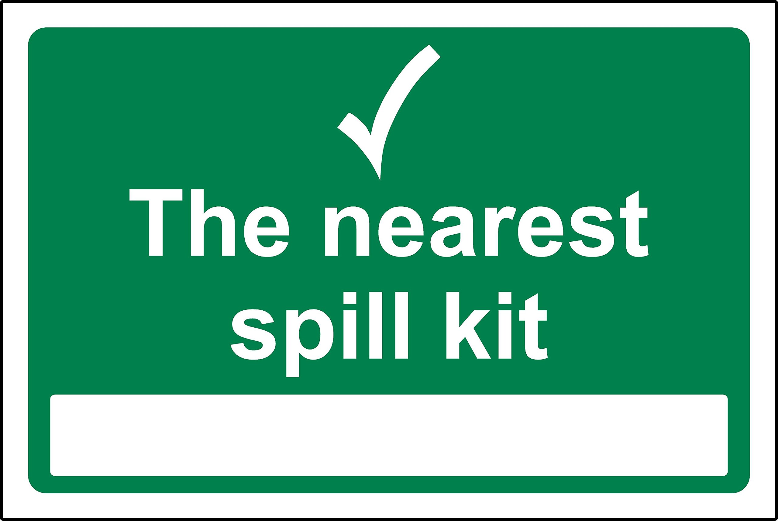 Kpcm Display Ltd Green The Nearest Spill Kit Station Safety Sign - 1.2Mm Rigid Plastic 300Mm X 200Mm