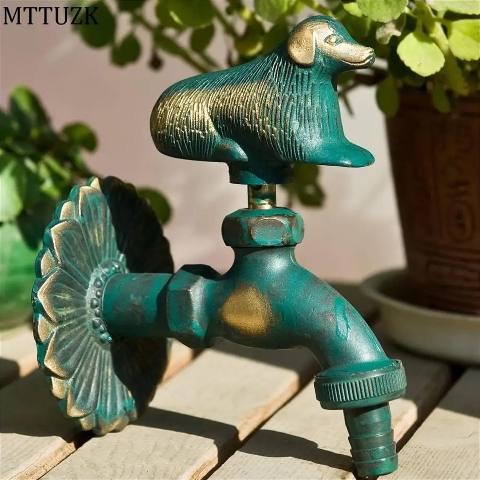 Rubinetto Giardino Rubinetto da giardino a forma di animale, rubinetto in ottone anticato/verde for lavaggio mocio/irrigazione a(Color-16)