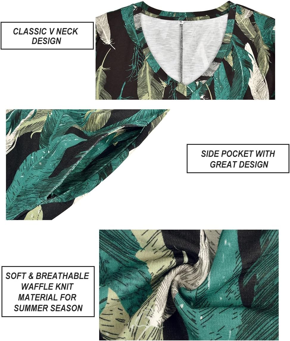 RITERA Plus Size Dresses for Women V Neck Casual Loose Pocket Short Sleeve Slits Maxi T Shirt Dress Summer Sundress XL-5XL - Image 7