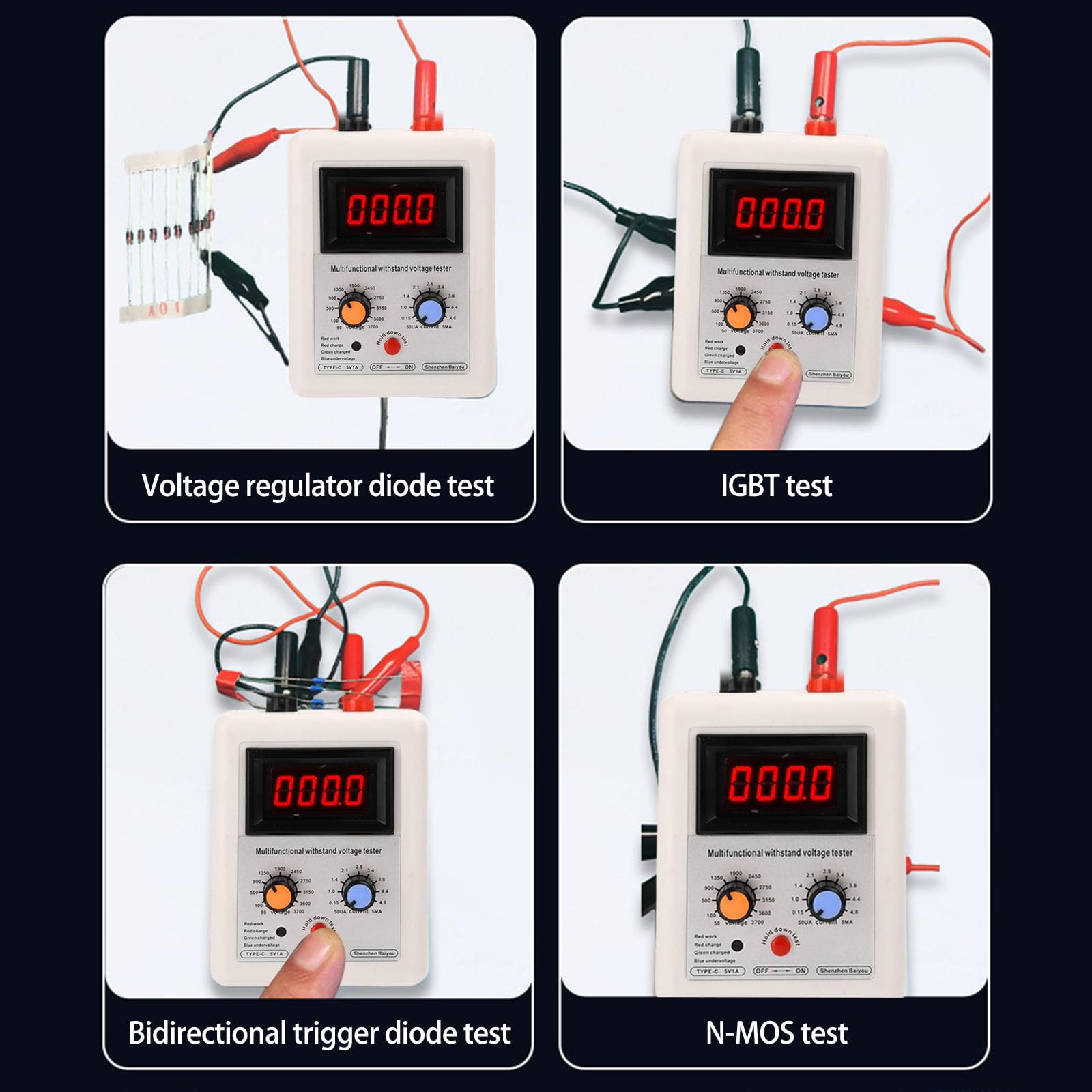 Tester IGBT, Tester di Tensione per Transistor, Diodo, MOS, Triodo, MOV