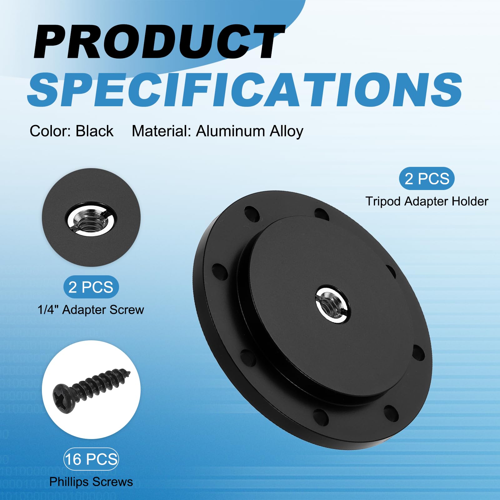 PATIKIL Uchwyt adaptera statywu 3/20.3 cm średnica 50 mm, 2 szt. kołnierz ze stopu aluminium, płyta do montażu na ścianie statywu ze śrubami adapterowymi 1/10.2 cm do monitora Magic Arms Light Flash