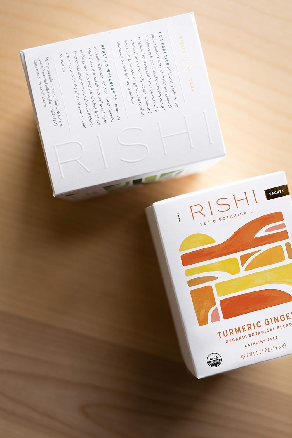 Rishi Tea Turmeric Ginger Herbal Tea | Organic, Caffeine-Free, Ayurvedic, Energy-Boosting | Citrus Flavors for Taste | 15 Sachet Bags, 1.75 oz (Pack of 6) : Grocery & Gourmet Food