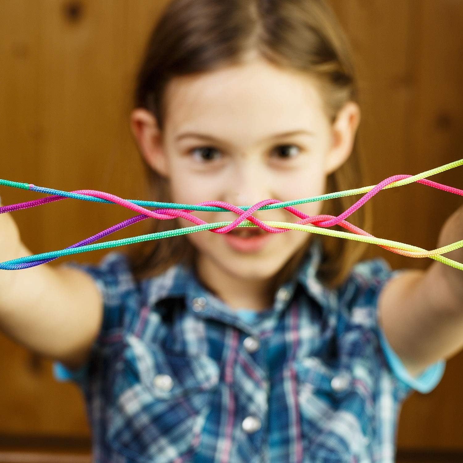 meekoo 6 Pieces Cats Cradle String String Hand Game Finger String Toy Supplies, 165 cm Length, Rainbow Color