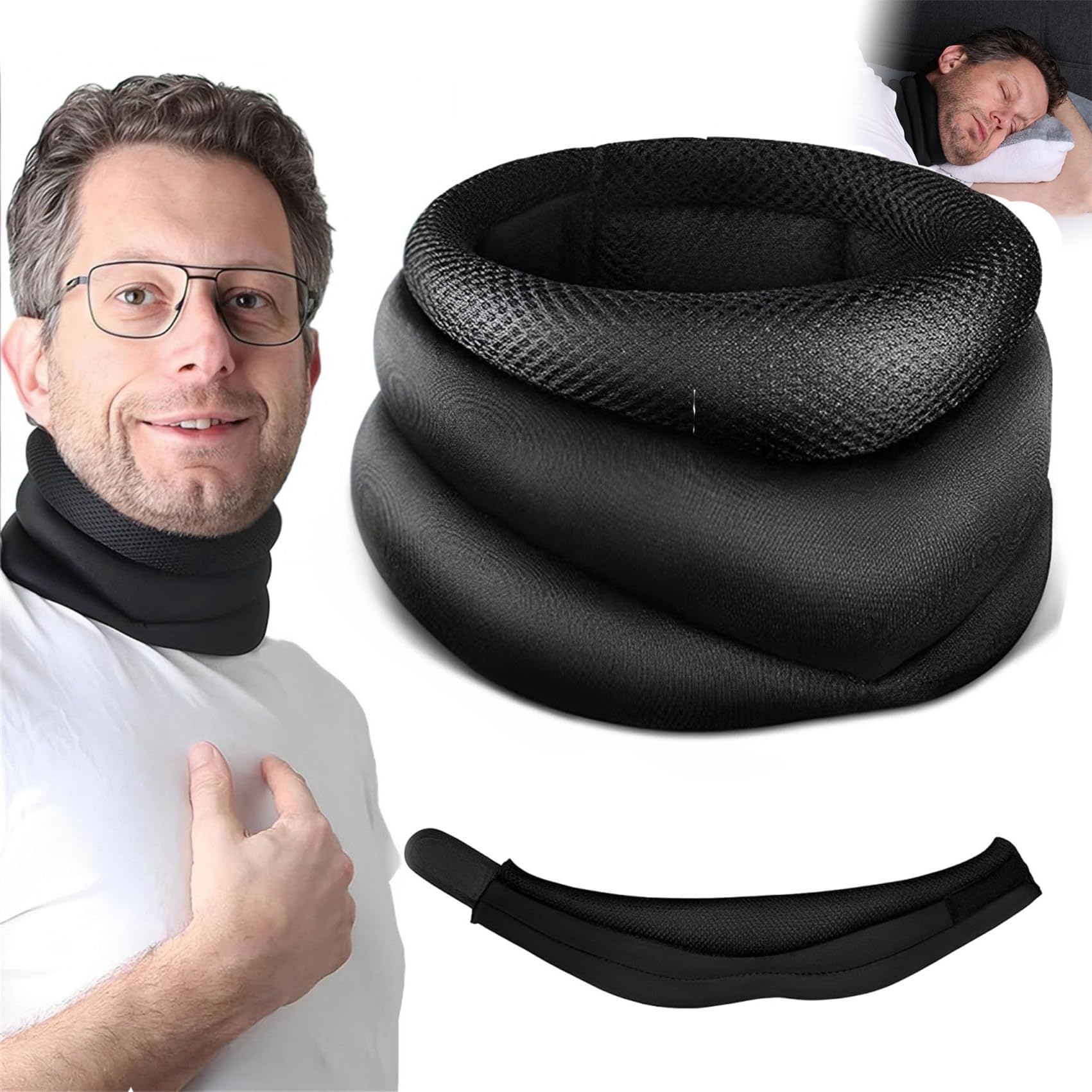 Collarín Cervical Vitavix for ronquidos, Soporte Cervical: no vuelva a roncar. Nuevo collarín Cervical for Dormir (2025). Collarín Cervical Ajustable de Espuma Suave.
