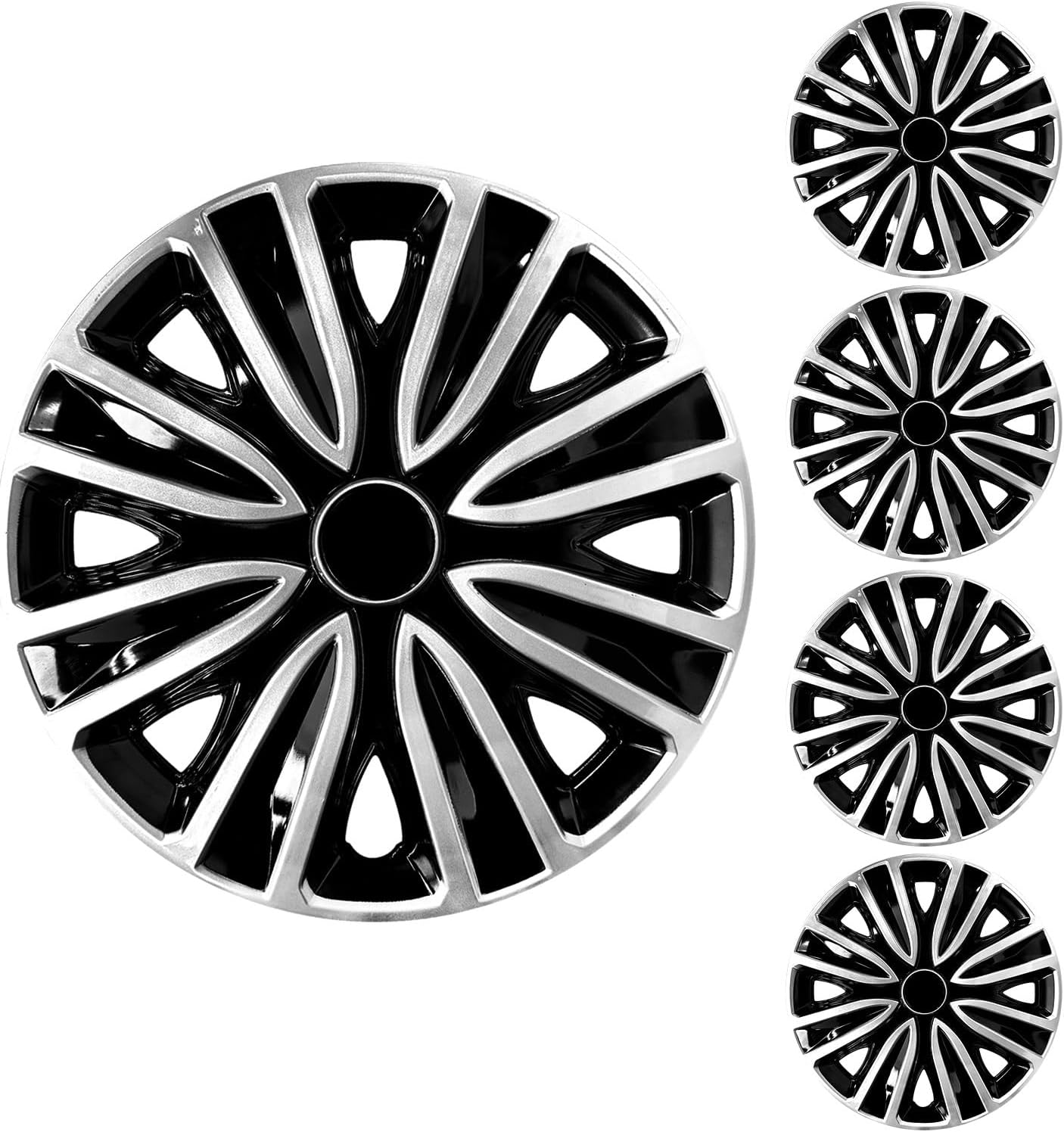 14 15 16 17inch Hub Cover for Iron Rim Wheel Cover Set of 4 Steel Sports Caps Rim 14 Plastic Hubcap for R15 Tire Car Accessories(Sword Style,14 inch)