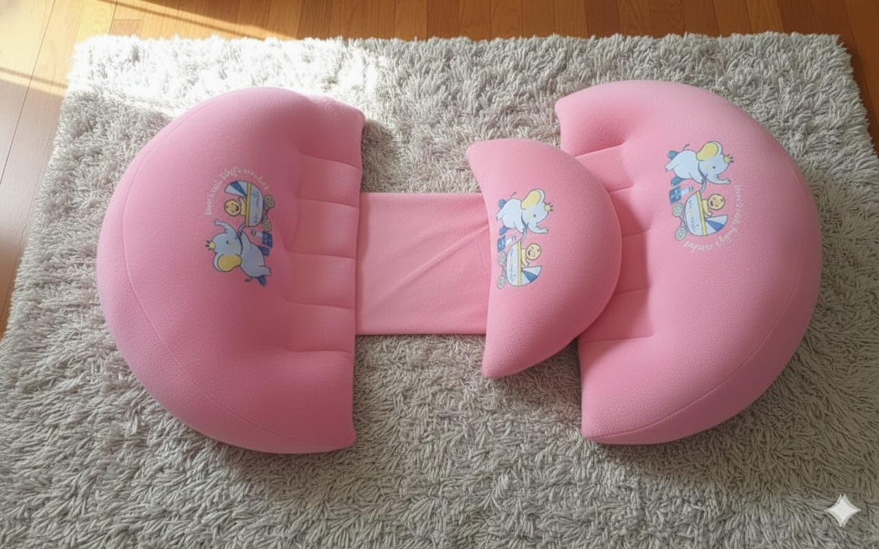 Soft Pink Pregnancy Pillow, Maternity Body Pillow for Sleeping, U Shape Support Pillow for Expecting Mothers-image-24