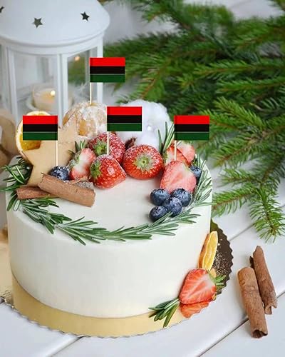 Miniatura 156 de stidsds 100 banderas negras de Estados Unidos con palillos de dientes, mini adornos negros para cupcakes de Estados Unidos, banderas, banderines