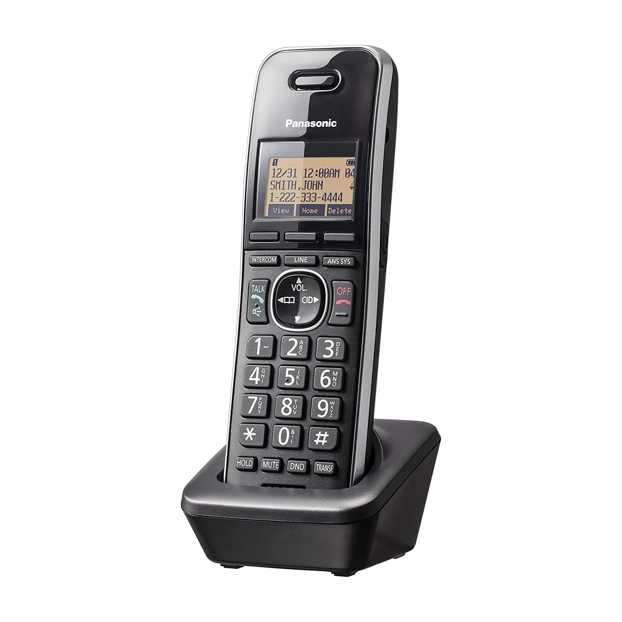 Panasonic Office Phone, Cordless Extension Handset Accessory to Connect Wirelessly to Expandable Base Station - KX-TGWA41B (Black)