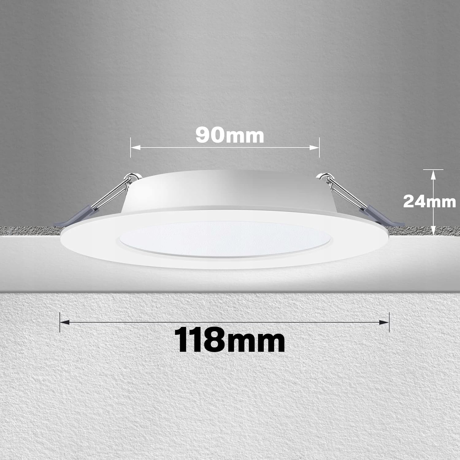 Einbaustrahler 230V 118mm, LED Spots 6W 4000K neutrale Lichtfarbe, Deckenspot, Einbauleuchten, Spots Deckenleuchte Einbauspots für Badezimmer Schlafzimmer, runden, 20er Set (20 Stück, rund, 6W)