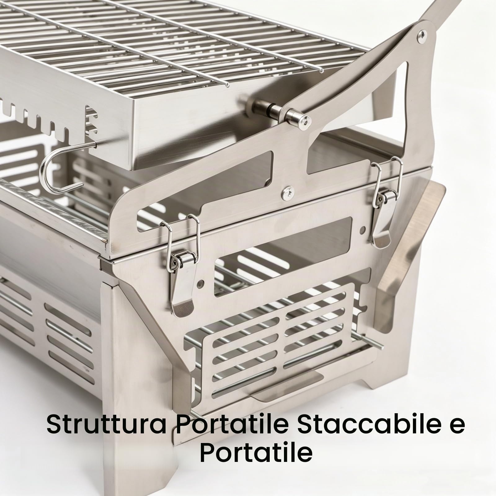 Barbecue Grill girevole | Grill Campinc in acciaio inossidabile girevole a 360 gradi, fornello portatile in acciaio inossidabile, per campeggio, picnic, barbecue, cortile, terrazza, spiaggia e