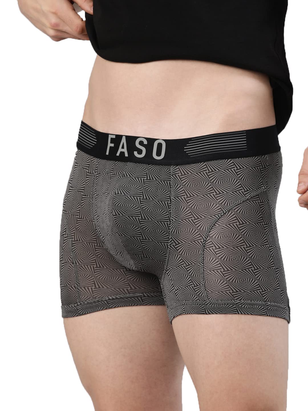f a s o Men's Premium Trunk | Micro Modal Stretch Fabric | Soft Silicone Waistband | Sporty Fit with Illusion Print | All-Day Comfort-picture-52