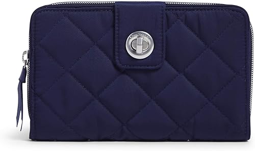 Vera Bradley Cartera Turnlock de sarga de rendimiento para mujer con protección RFID