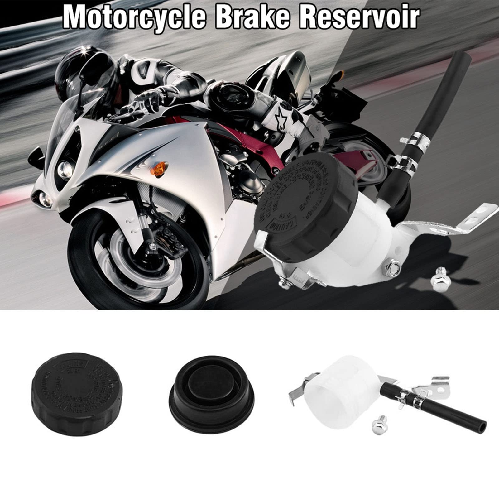 Serbatoio Olio Freni Moto, Fydun Vaschetta Olio Freni Moto con Staffa per SV1000 SV1000S SV650 GSX-R1000 GSX-R600 GSX-R750