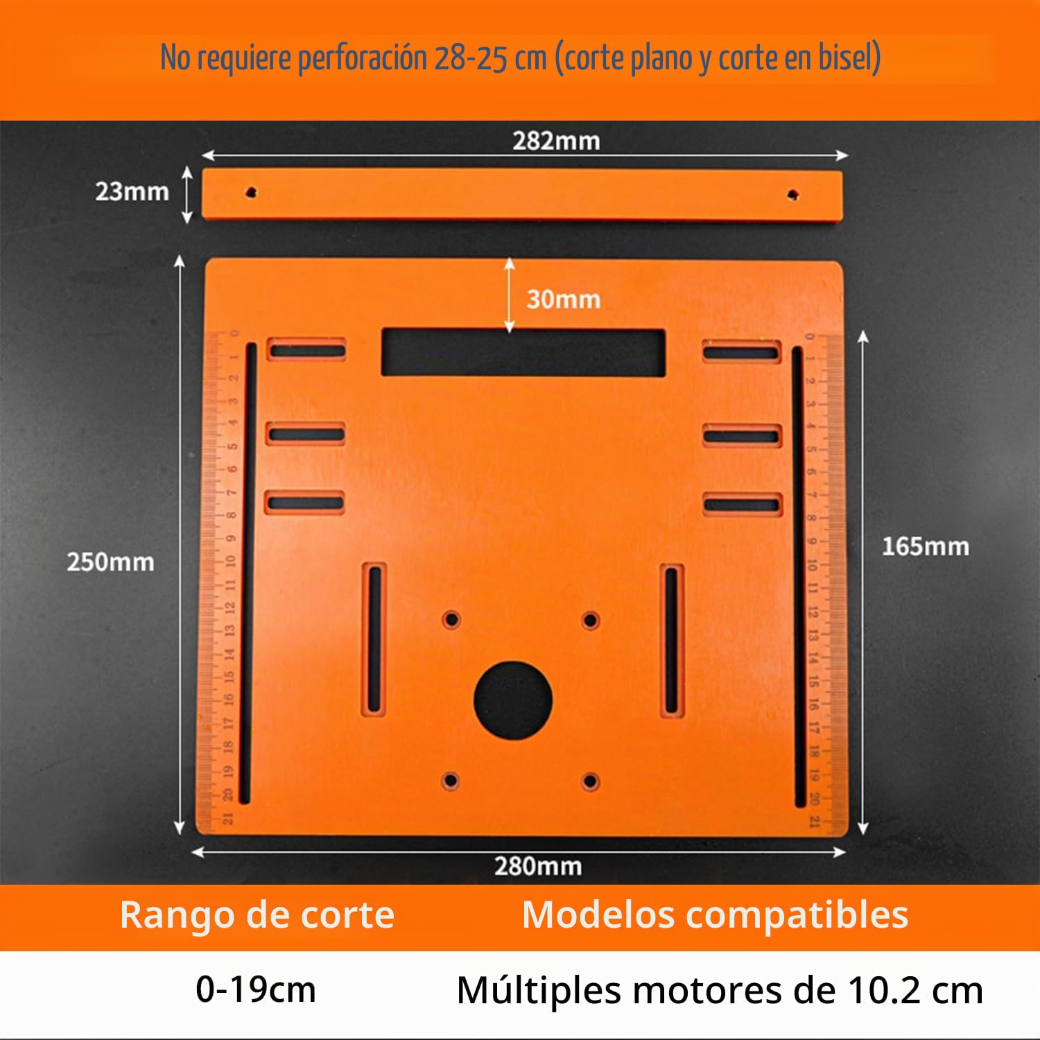 Placa Base de Sierra Circular, Guía de Sierra Circular Cortada Placa de Inserción de Mesa de Enrutador de Aluminio Mini Bancos de Carpintería Placa Abatible de Enrutador 28x25cm