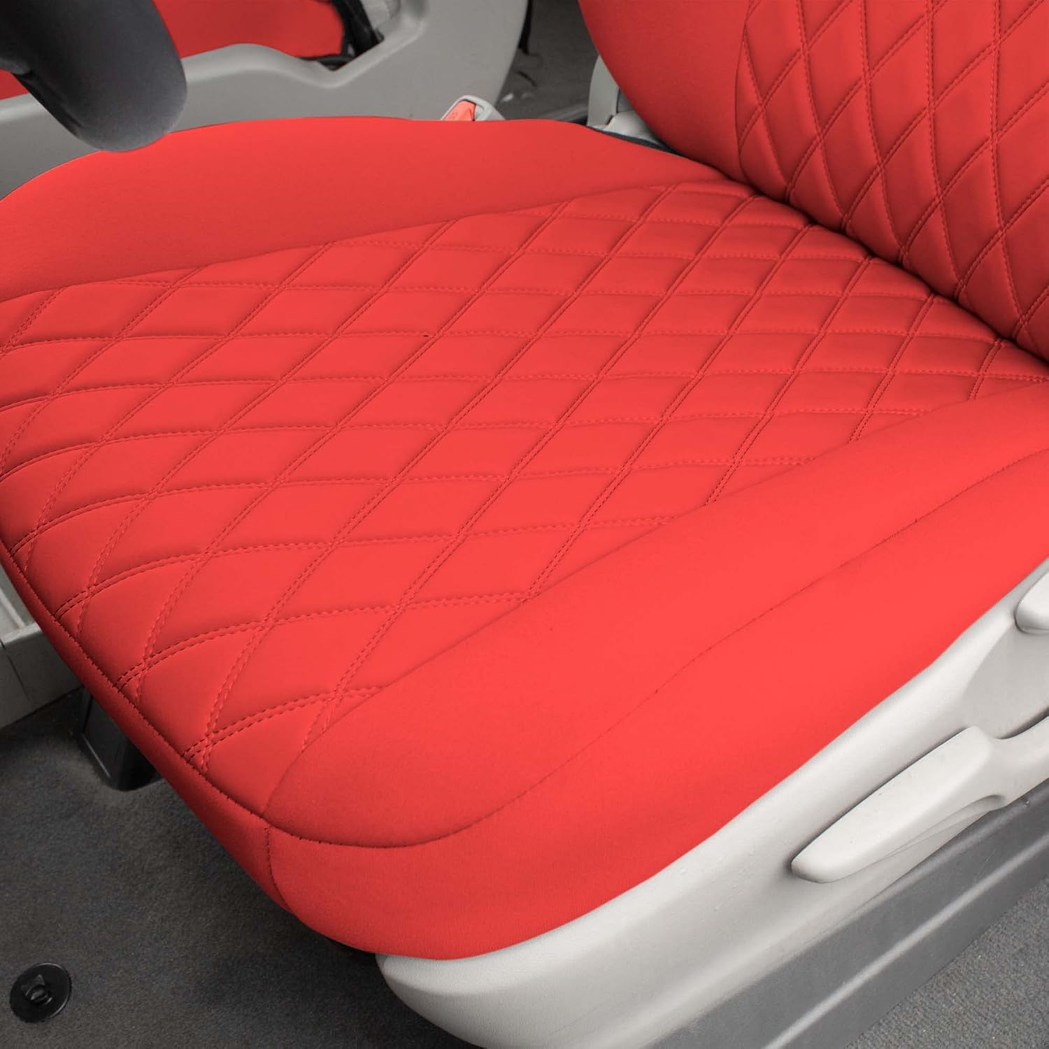 FH Group Custom Fit Car Seat Covers Specifically Made for 2011-2020 Toyota Sienna 7-8 Seater with Ultraflex Neoprene Water Resistant Automotive Seat Covers - 3rd Row Solid Red