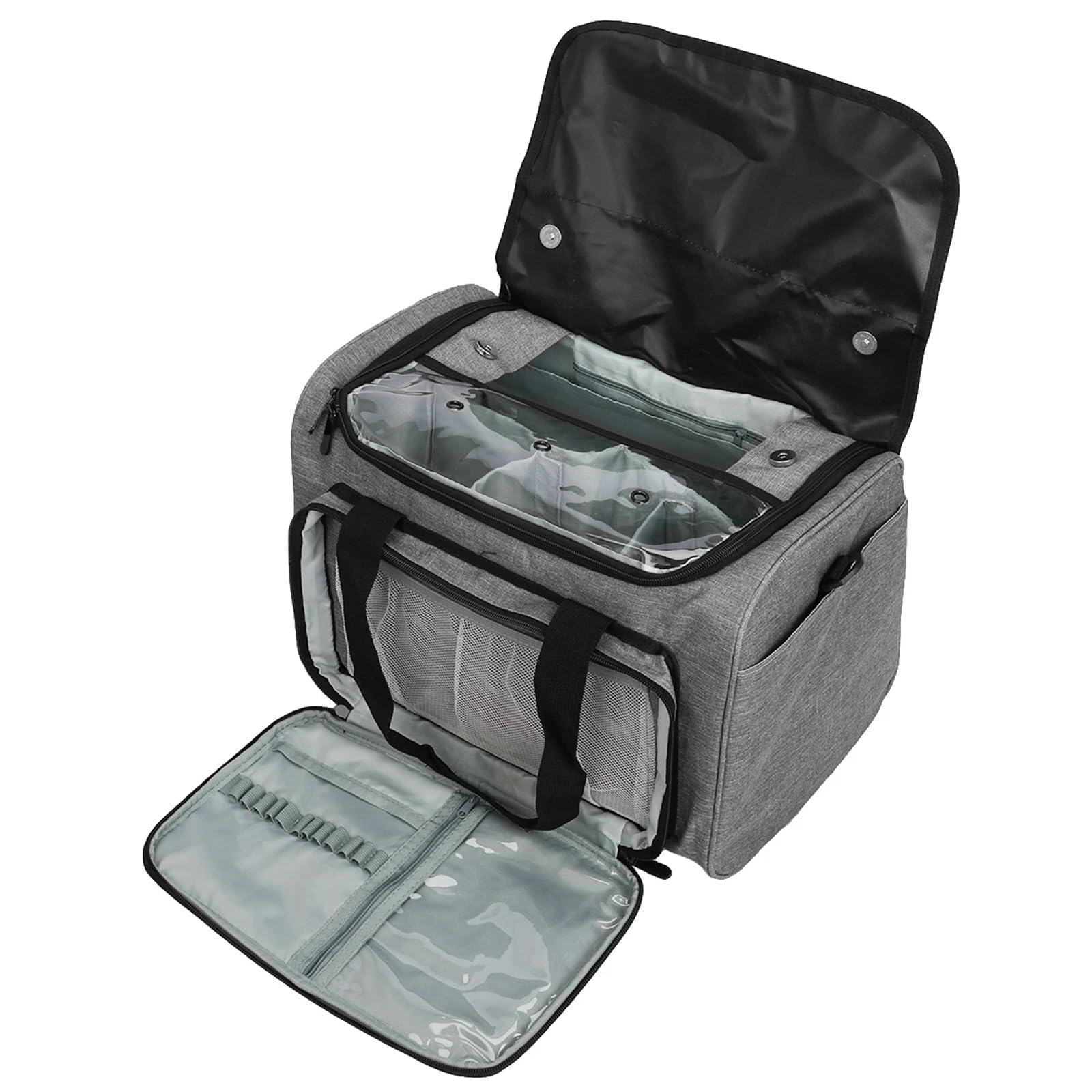 Bolsa Para Guardar Herramientas De Punto Bolsa de tejer, organizador hilo con divisor interior for ganchos ganchillo lana, juego costura agujas, bolsa almacenamiento DIY(Green)